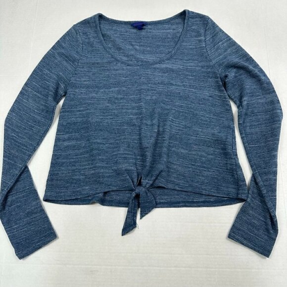 Aeropostale Blue Long Sleeve Cropped Tie Waist Jersey, M - Picture 1 of 8